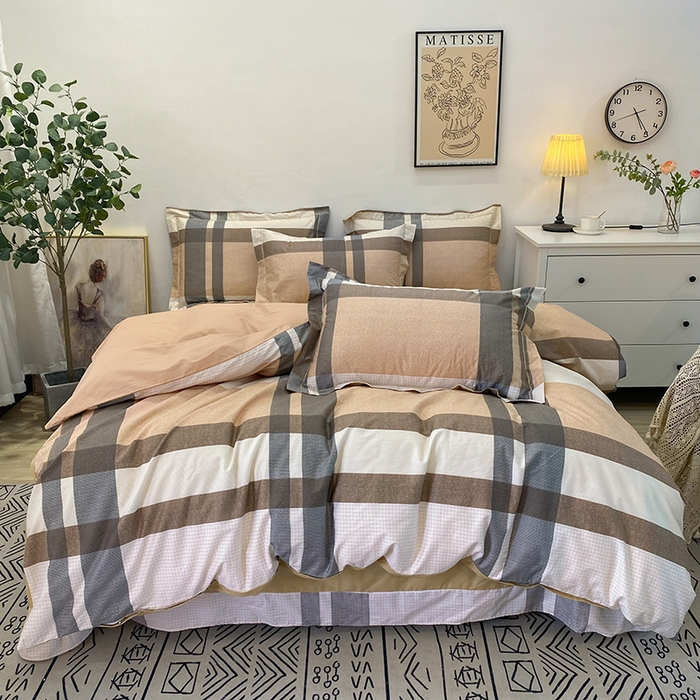 91家纺网 家纺一手货源 找家纺 橙艺家居 2024新款铂金柔棉全棉印花四件套 池奈