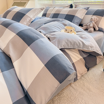 正莱欣 2025新品加厚生态棉磨毛四件套高克重植物羊绒床单款床笠款四件套大量现货 极简格调