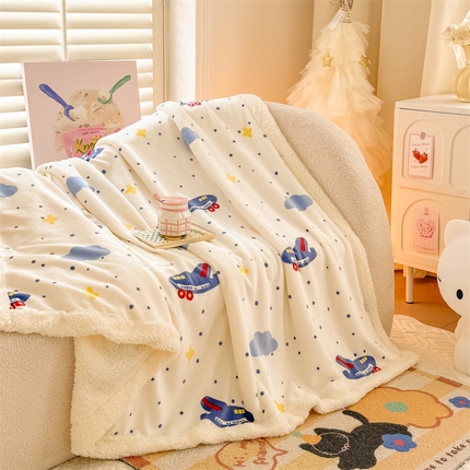 91家纺网 家纺一手货源 找家纺 （总）眷恋家纺 2024新款高克重牛奶绒印花羊羔绒毛毯毯子