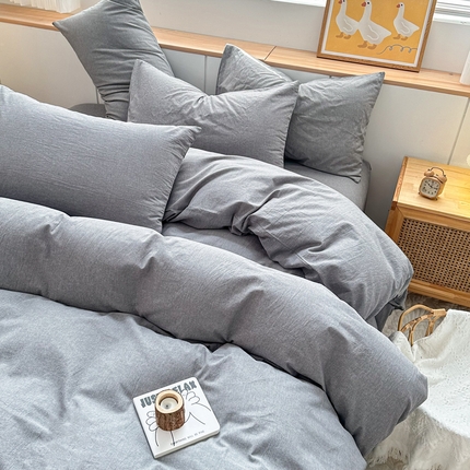 91家纺网 家纺一手货源 找家纺 （总）美梦莱 2023新款A类全棉色织水洗棉四件套（支持一件代发）