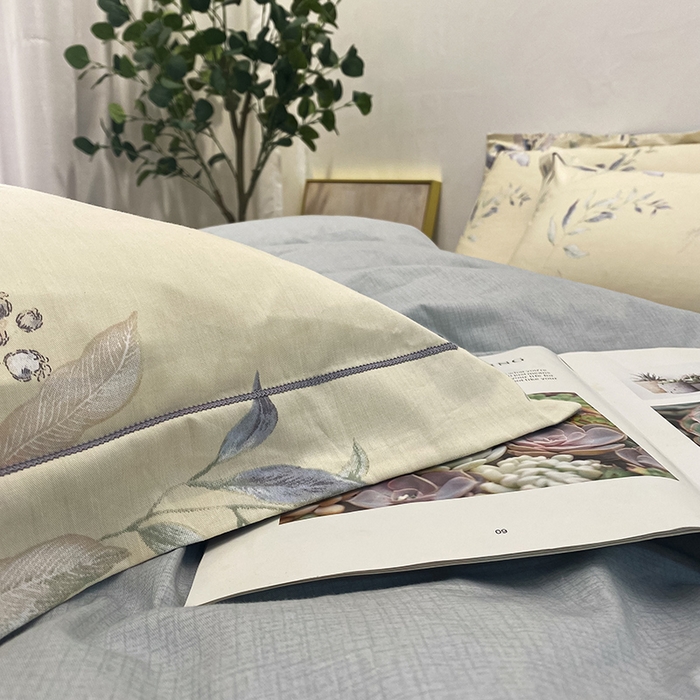 91家纺网 家纺一手货源 找家纺 橙艺家居 2024新款铂金柔棉全棉印花四件套 小屿