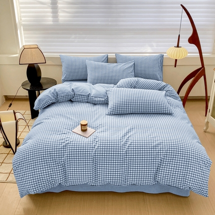 91家纺网 家纺一手货源 找家纺 （总）美梦莱 2024新款A类全棉色织水洗棉四件套 套件系列（支持一件代发）