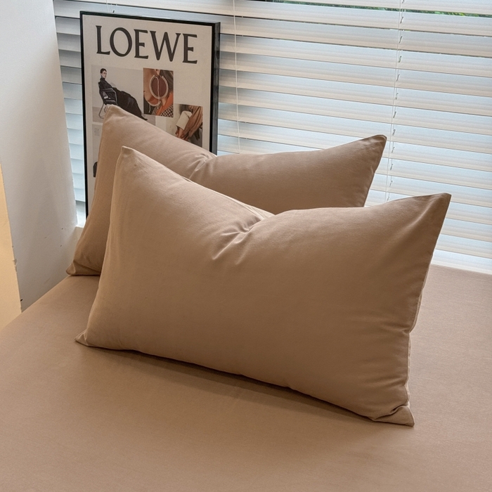 91家纺网 家纺一手货源 找家纺 （总）美梦莱 2024新款无印系列秋冬A类100%全棉加厚磨毛单枕套