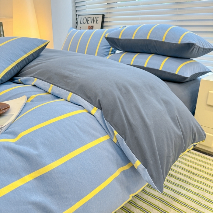 91家纺网 家纺一手货源 找家纺 （总）美梦莱 2024新款无印系列秋冬A类100%全棉加厚磨毛四件套