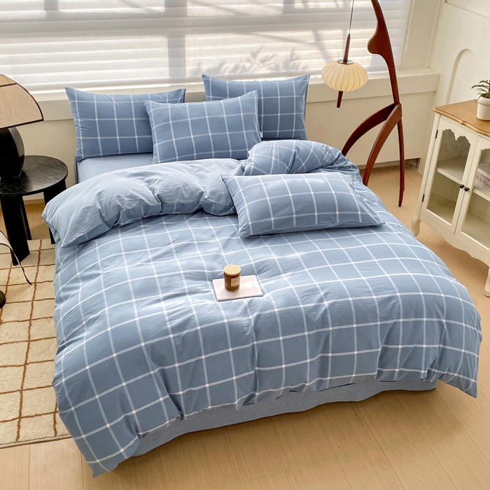 91家纺网 家纺一手货源 找家纺 （总）美梦莱 2024新款A类全棉色织水洗棉四件套 套件系列（支持一件代发）