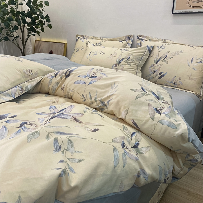 91家纺网 家纺一手货源 找家纺 橙艺家居 2024新款铂金柔棉全棉印花四件套 小屿