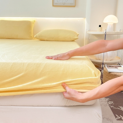 91家纺网 家纺一手货源 找家纺 （总）美梦莱 2024新款保暖高克重牛奶绒床品单品系列-单床笠（支持一件代发）