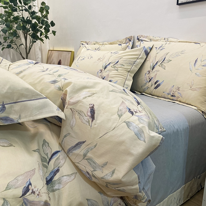 91家纺网 家纺一手货源 找家纺 橙艺家居 2024新款铂金柔棉全棉印花四件套 小屿