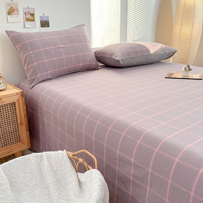 91家纺网 家纺一手货源 找家纺 （总）美梦莱 2023新款A类全棉色织水洗棉系列单品床单（支持一件代发）