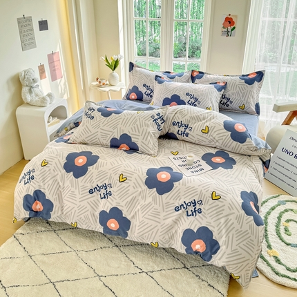 91家纺网 家纺一手货源 找家纺 （总）正莱欣 2025新品加厚生态棉磨毛四件套高克重植物羊绒床单款床笠款四件套大量现货（学生三件套）