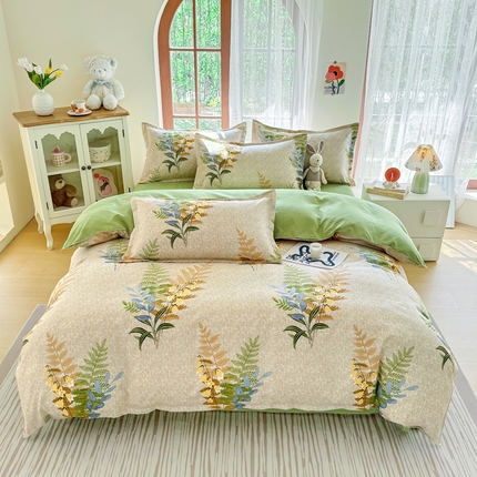 91家纺网 家纺一手货源 找家纺 （总）正莱欣 2025新品加厚生态棉磨毛四件套高克重植物羊绒床单款床笠款四件套大量现货（学生三件套）