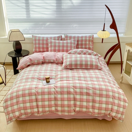 91家纺网 家纺一手货源 找家纺 （总）美梦莱 2024新款A类全棉色织水洗棉四件套 套件系列（支持一件代发）