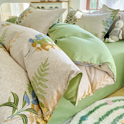 正莱欣 2025新品加厚生态棉磨毛四件套高克重植物羊绒床单款床笠款四件套大量现货 岁月静好