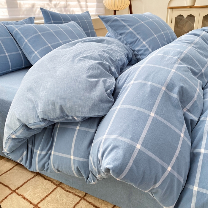 91家纺网 家纺一手货源 找家纺 （总）美梦莱 2024新款A类全棉色织水洗棉四件套 套件系列（支持一件代发）