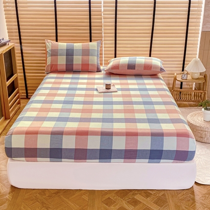 91家纺网 家纺一手货源 找家纺 （总）美梦莱 2024新款A类全棉色织水洗棉床笠 单品系列（支持一件代发）