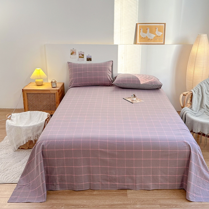 91家纺网 家纺一手货源 找家纺 （总）美梦莱 2023新款A类全棉色织水洗棉系列单品床单（支持一件代发）