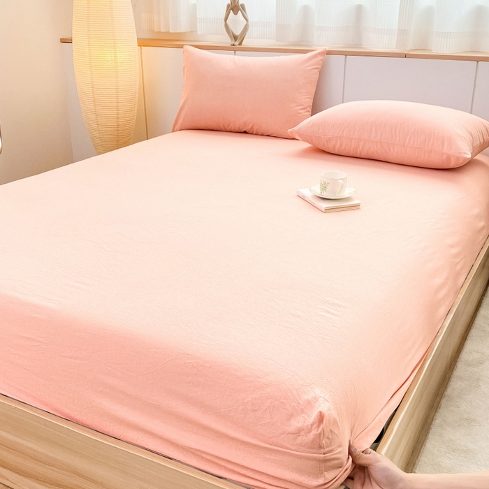 91家纺网 家纺一手货源 找家纺 （总）美梦莱 2023新款A类全棉色织水洗棉系列单品床笠（支持一件代发）