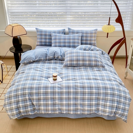 91家纺网 家纺一手货源 找家纺 （总）美梦莱 2024新款A类全棉色织水洗棉四件套 套件系列（支持一件代发）