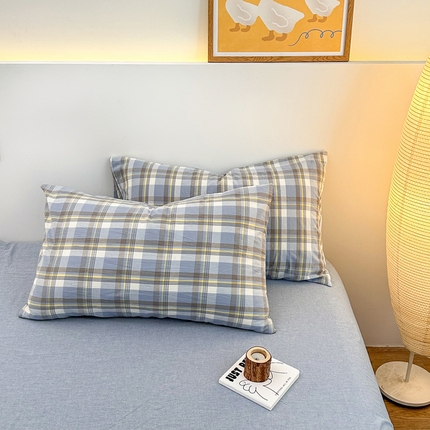 91家纺网 家纺一手货源 找家纺 （总）美梦莱 2023新款A类全棉色织水洗棉系列单品枕套（支持一件代发）