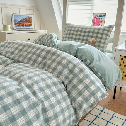 91家纺网 家纺一手货源 找家纺 （总）美梦莱 2024新款A类全棉无印风水洗棉宿舍单被套