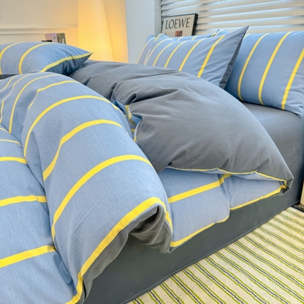 91家纺网 家纺一手货源 找家纺 （总）美梦莱 2023新款A类全棉水洗绵学生宿舍三件套四件套单品-单被套（支持一件代发）