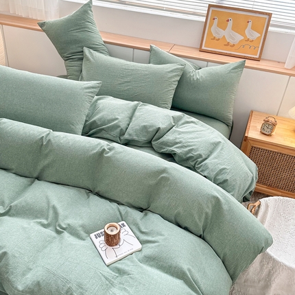 91家纺网 家纺一手货源 找家纺 （总）美梦莱 2023新款A类全棉色织水洗棉四件套（支持一件代发）