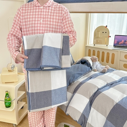 91家纺网 家纺一手货源 找家纺 （总）美梦莱 2023新款A类全棉水洗绵学生宿舍三件套四件套单品-单被套（支持一件代发）