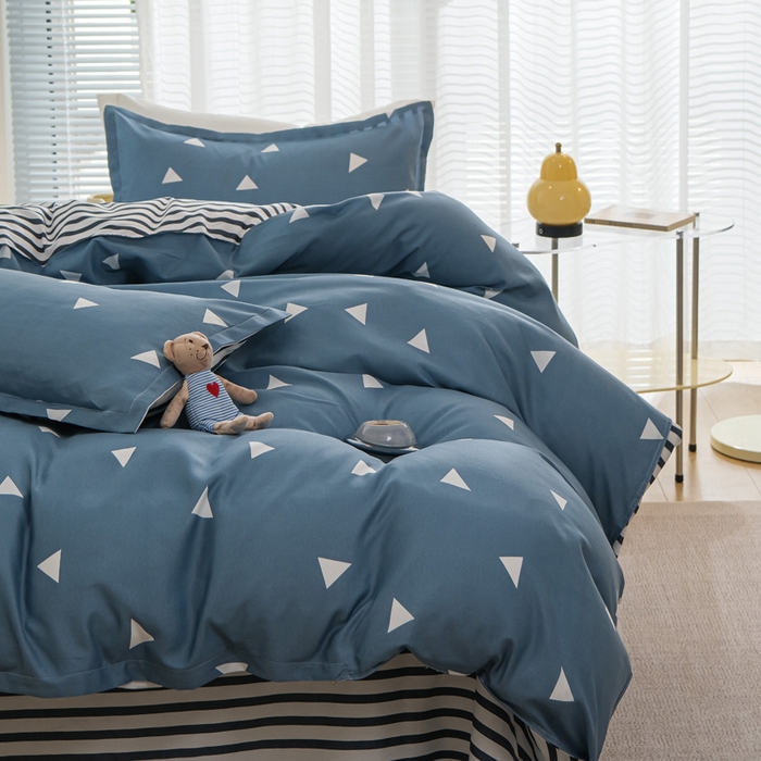 91家纺网 家纺一手货源 找家纺 布可家纺 2025新款水洗棉印花四件套 简致生活