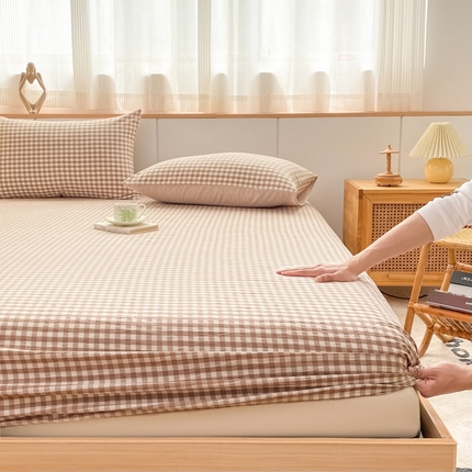 91家纺网 家纺一手货源 找家纺 （总）美梦莱 2023新款A类全棉色织水洗棉系列单品床笠（支持一件代发）