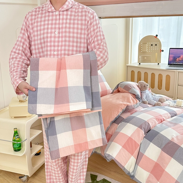 91家纺网 家纺一手货源 找家纺 （总）美梦莱 2024新款A类全棉无印风水洗棉宿舍单被套