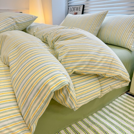 91家纺网 家纺一手货源 找家纺 （总）美梦莱 2024新款无印系列秋冬A类100%全棉加厚磨毛四件套