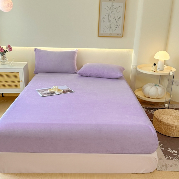 91家纺网 家纺一手货源 找家纺 （总）美梦莱 2024新款保暖高克重牛奶绒床品单品系列-单床笠（支持一件代发）