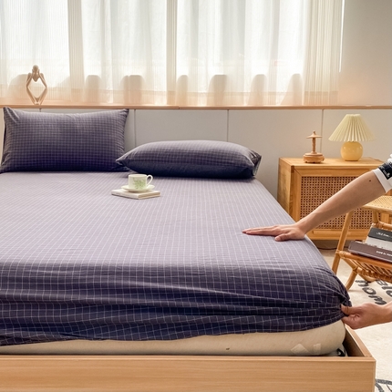 91家纺网 家纺一手货源 找家纺 （总）美梦莱 2023新款A类全棉色织水洗棉系列单品床笠（支持一件代发）