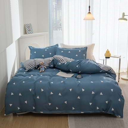 布可家纺 2025新款水洗棉印花四件套 简致生活