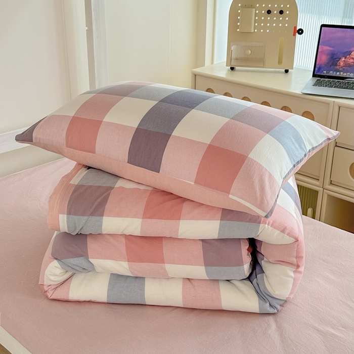 91家纺网 家纺一手货源 找家纺 （总）美梦莱 2024新款A类全棉无印风水洗棉宿舍单枕套