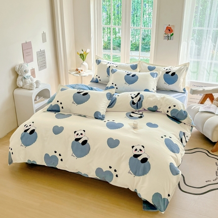 91家纺网 家纺一手货源 找家纺 （总）正莱欣 2025新品加厚生态棉磨毛四件套高克重植物羊绒床单款床笠款四件套大量现货（学生三件套）