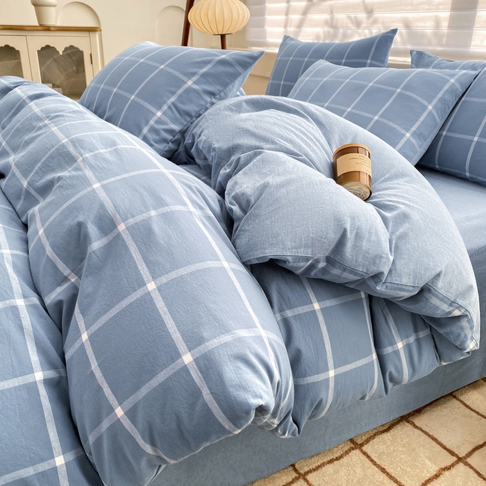 91家纺网 家纺一手货源 找家纺 （总）美梦莱 2024新款A类全棉色织水洗棉四件套 套件系列（支持一件代发）