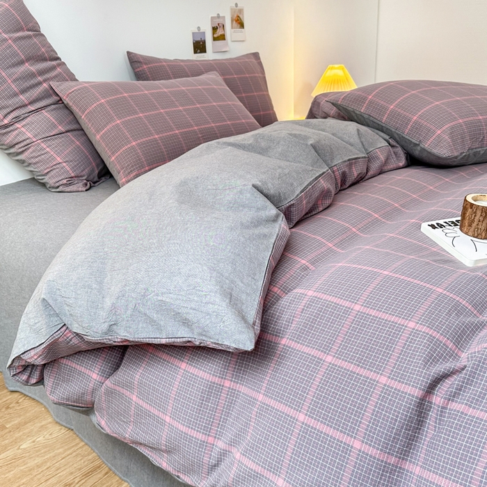 91家纺网 家纺一手货源 找家纺 （总）美梦莱 2023新款A类全棉色织水洗棉四件套（支持一件代发）