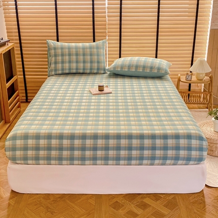 91家纺网 家纺一手货源 找家纺 （总）美梦莱 2024新款A类全棉色织水洗棉床笠 单品系列（支持一件代发）