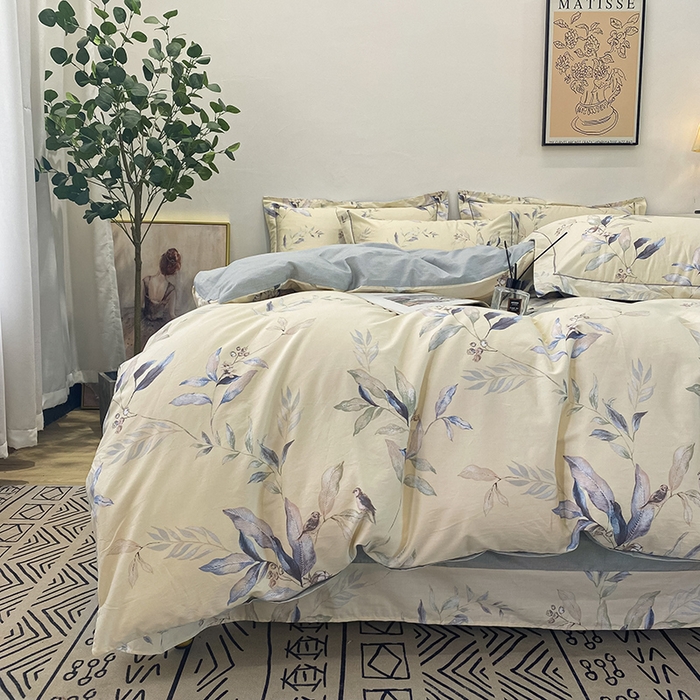 91家纺网 家纺一手货源 找家纺 橙艺家居 2024新款铂金柔棉全棉印花四件套 小屿