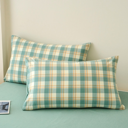 91家纺网 家纺一手货源 找家纺 （总）美梦莱 2024新款高支全棉色织水洗棉枕套（支持一件代发）