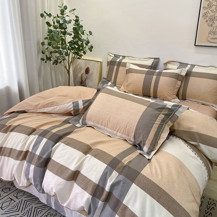 91家纺网 家纺一手货源 找家纺 橙艺家居 2024新款铂金柔棉全棉印花四件套 池奈