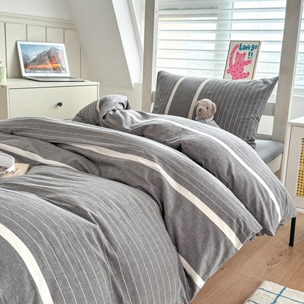 91家纺网 家纺一手货源 找家纺 （总）美梦莱 2024新款A类全棉无印风水洗棉宿舍单被套