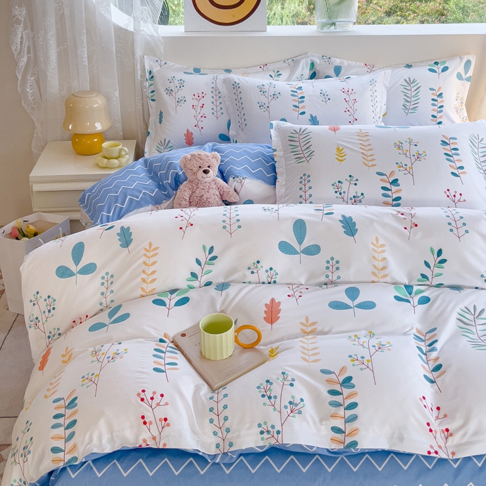 91家纺网 家纺一手货源 找家纺 布可家纺 2025新款水洗棉印花四件套 晴朗