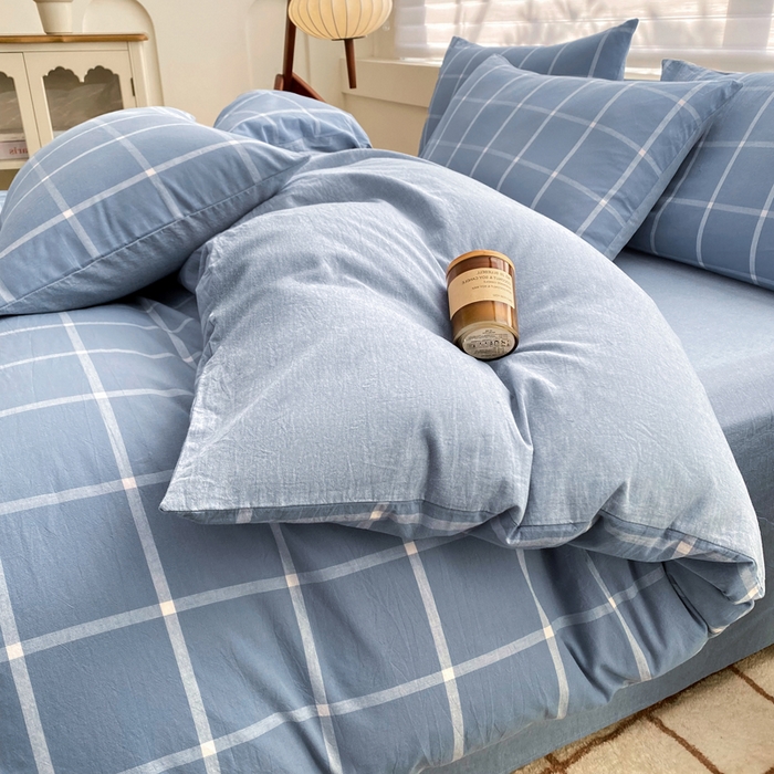 91家纺网 家纺一手货源 找家纺 （总）美梦莱 2024新款A类全棉色织水洗棉四件套 套件系列（支持一件代发）