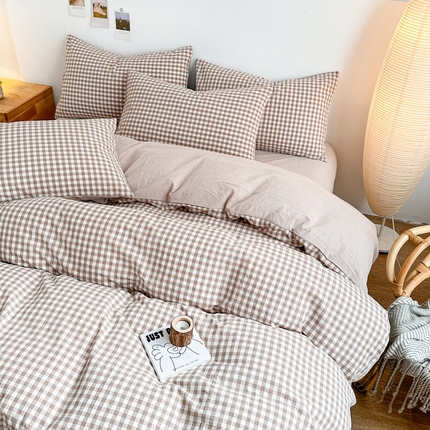 91家纺网 家纺一手货源 找家纺 （总）美梦莱 2023新款A类全棉色织水洗棉四件套（支持一件代发）