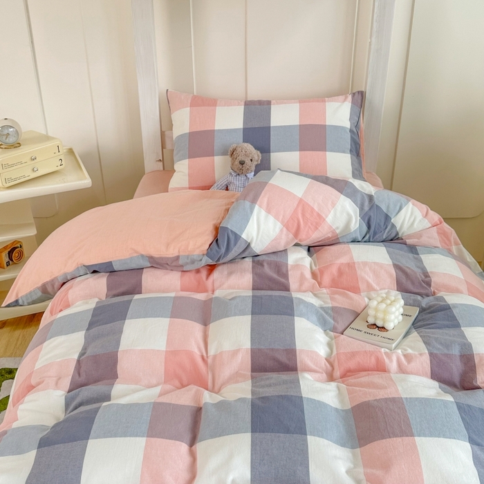 91家纺网 家纺一手货源 找家纺 （总）美梦莱 2023新款A类全棉水洗绵学生宿舍三件套四件套单品-单被套（支持一件代发）