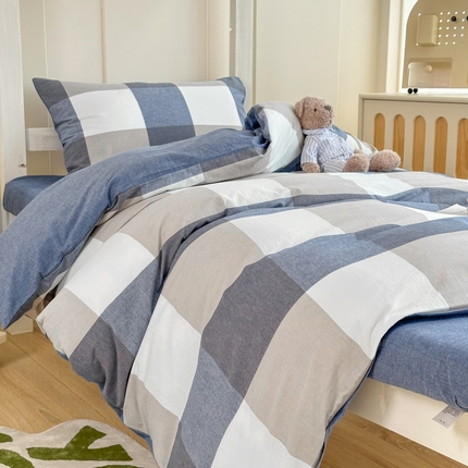 91家纺网 家纺一手货源 找家纺 （总）美梦莱 2023新款A类全棉水洗绵学生季宿舍三件套四件套单品-四件套（支持一件代发）