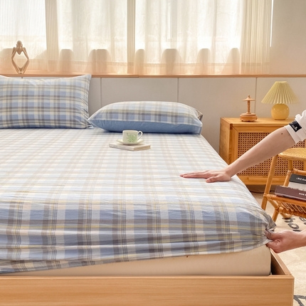 91家纺网 家纺一手货源 找家纺 （总）美梦莱 2023新款A类全棉色织水洗棉系列单品床笠（支持一件代发）