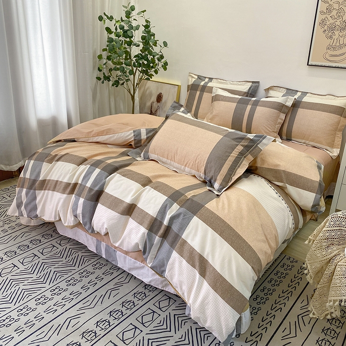 91家纺网 家纺一手货源 找家纺 橙艺家居 2024新款铂金柔棉全棉印花四件套 池奈